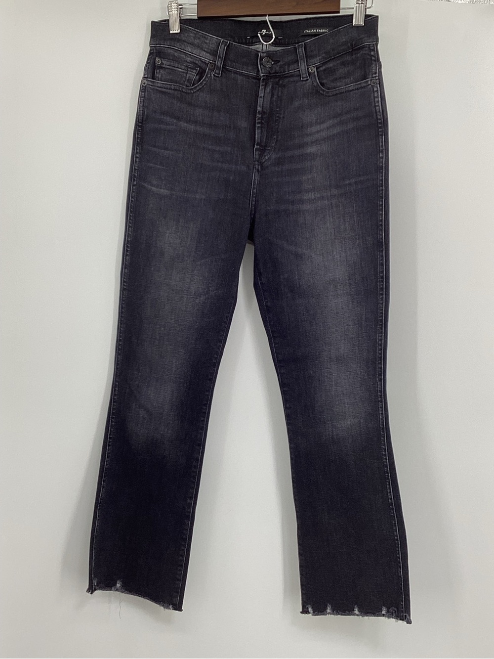 7 For All Mankind Women's Straight Leg Jeans in Washed Black